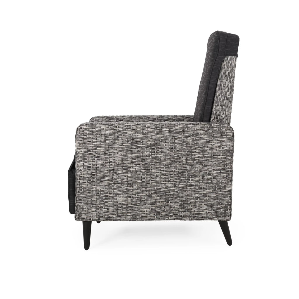 Set of 2 Wicker Outdoor Recliner with Cushion Q167247