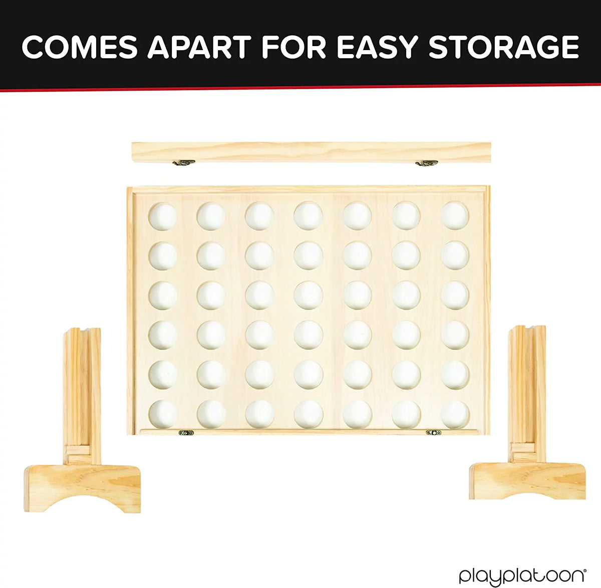 Wooden 4 in a Row Game with Coins, Case and Rules K1476