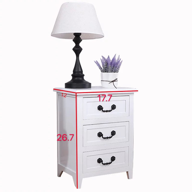 White Wood Nightstand X527
