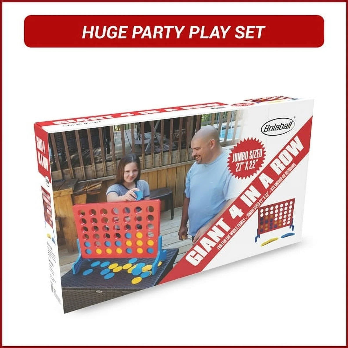 Giant 4 in-A-Row Outdoor Yard Game with Carrying Case O8981