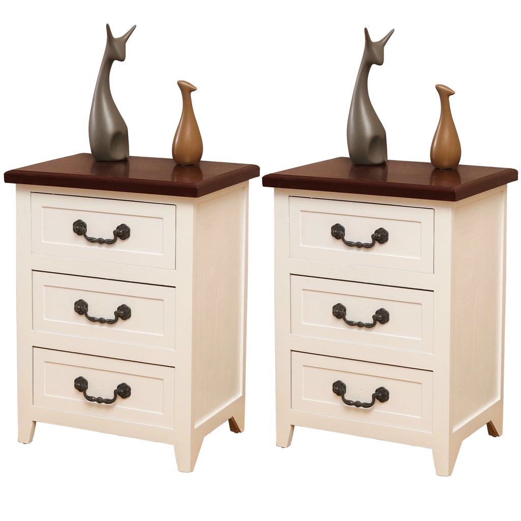 White Wood Nightstand X527