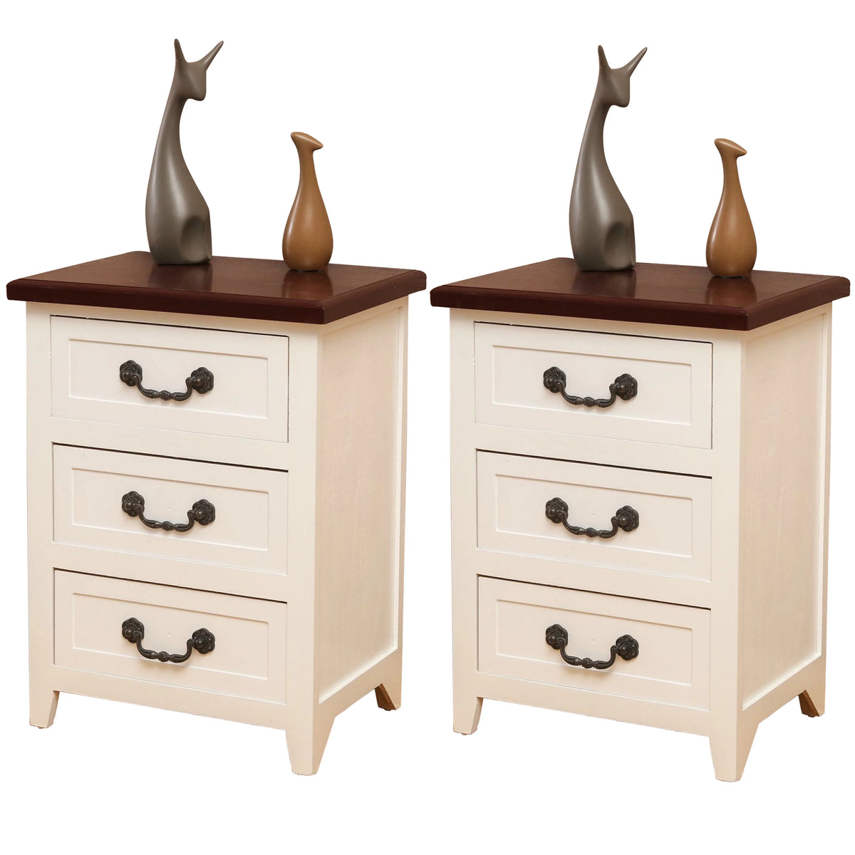 White Wood Nightstand X527