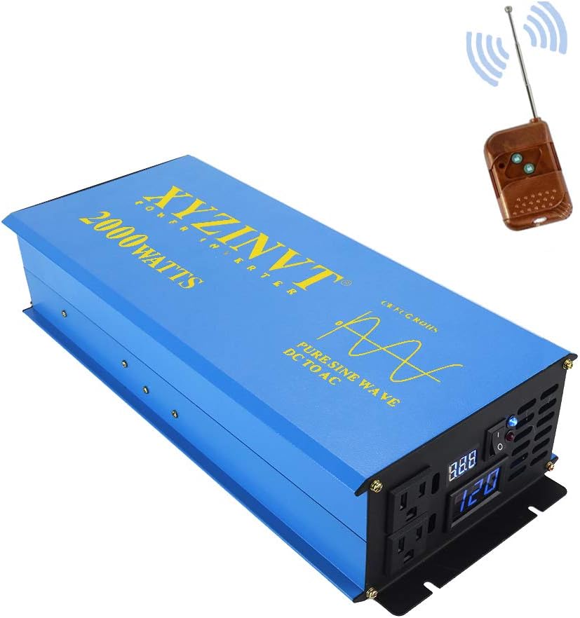 3000 watt Pure Sine Wave Power Inverter dc 24v to ac 120v with LED Display and Wireless Remote Controller K144460