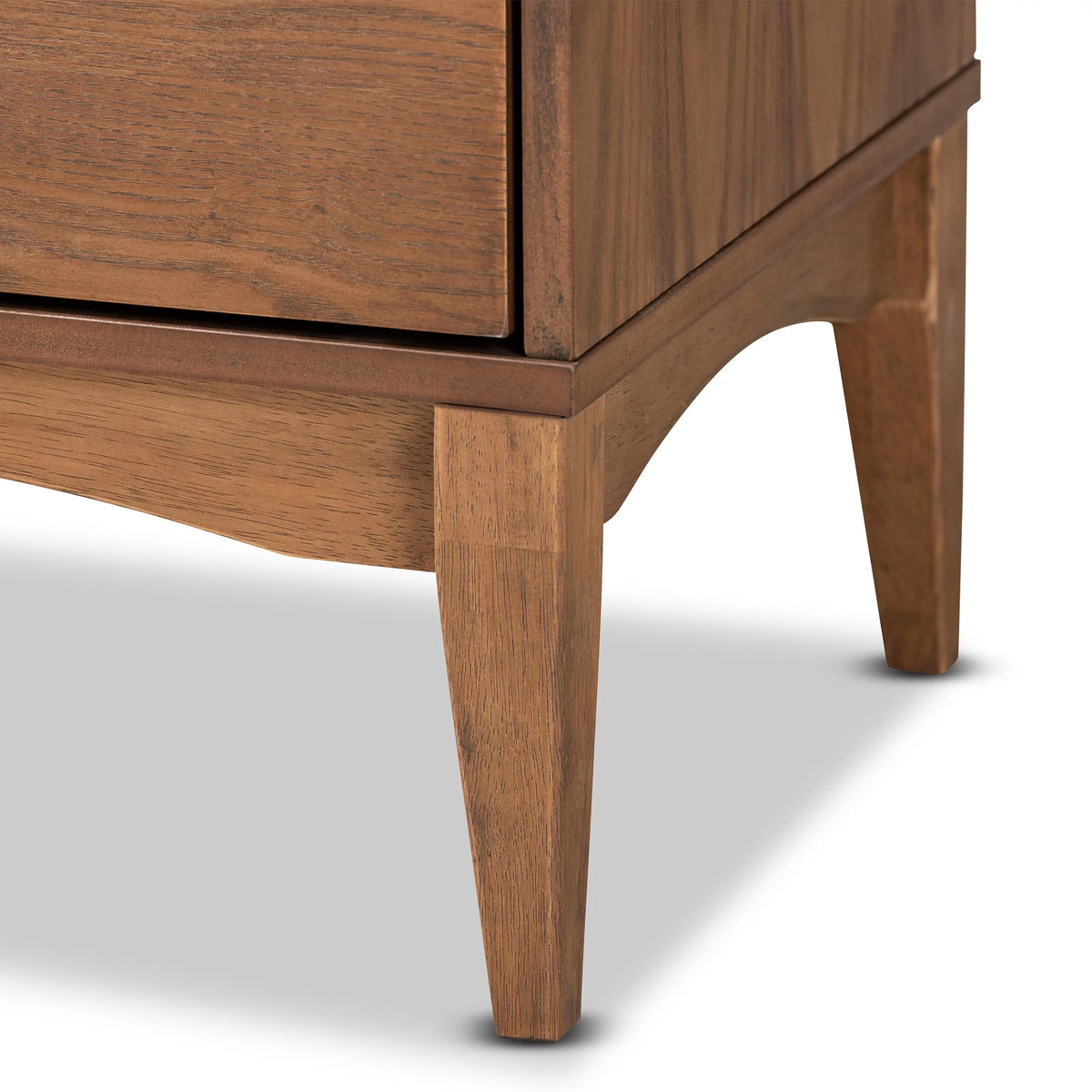 Ash Walnut Finished Wood 2-Drawer Nightstand V6344