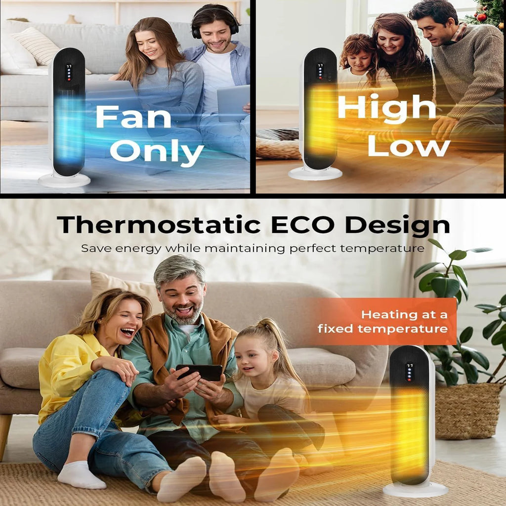 Portable Electric Heater with Thermostat, White L785