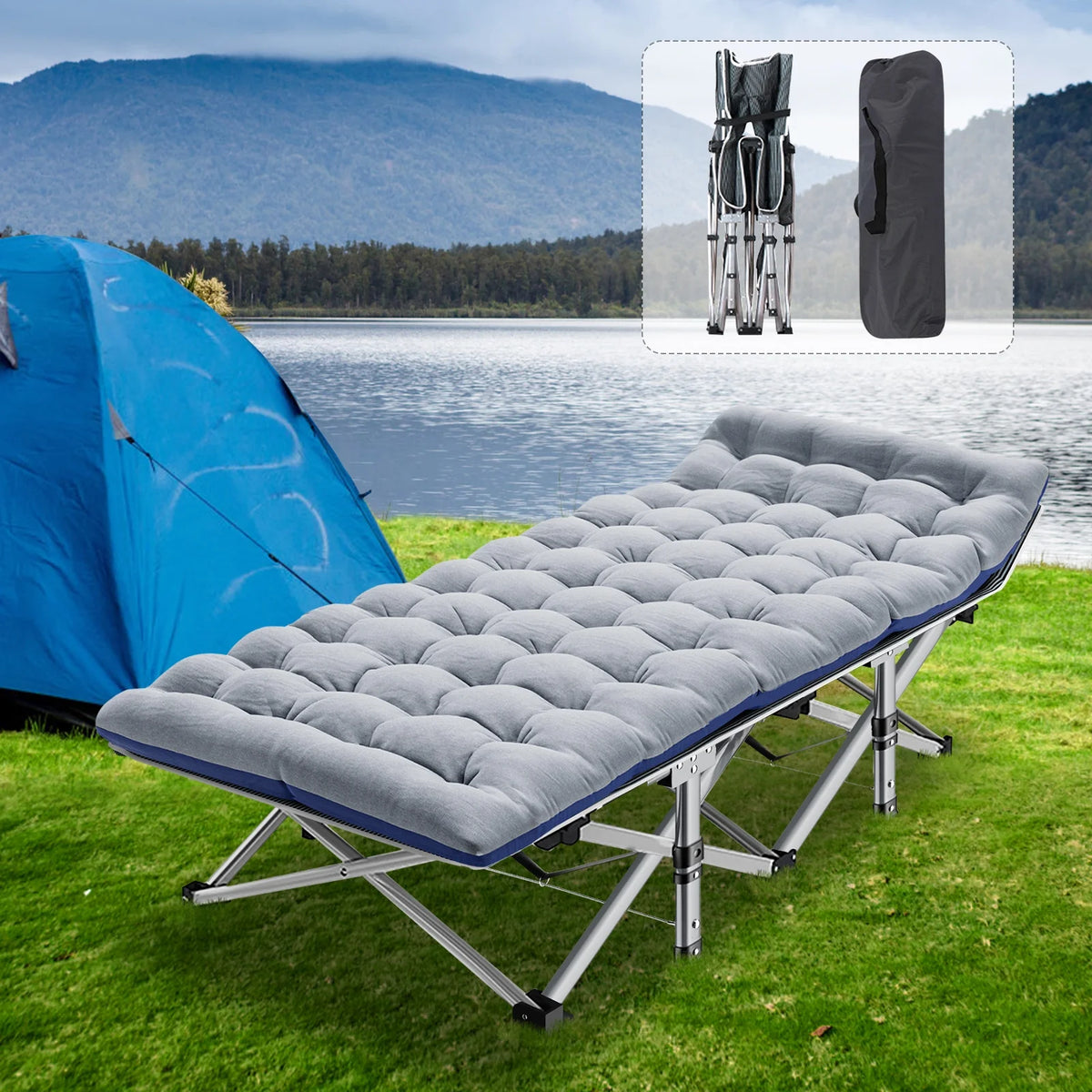 75" Folding Bed with Mattress and Carry Bag Z6038