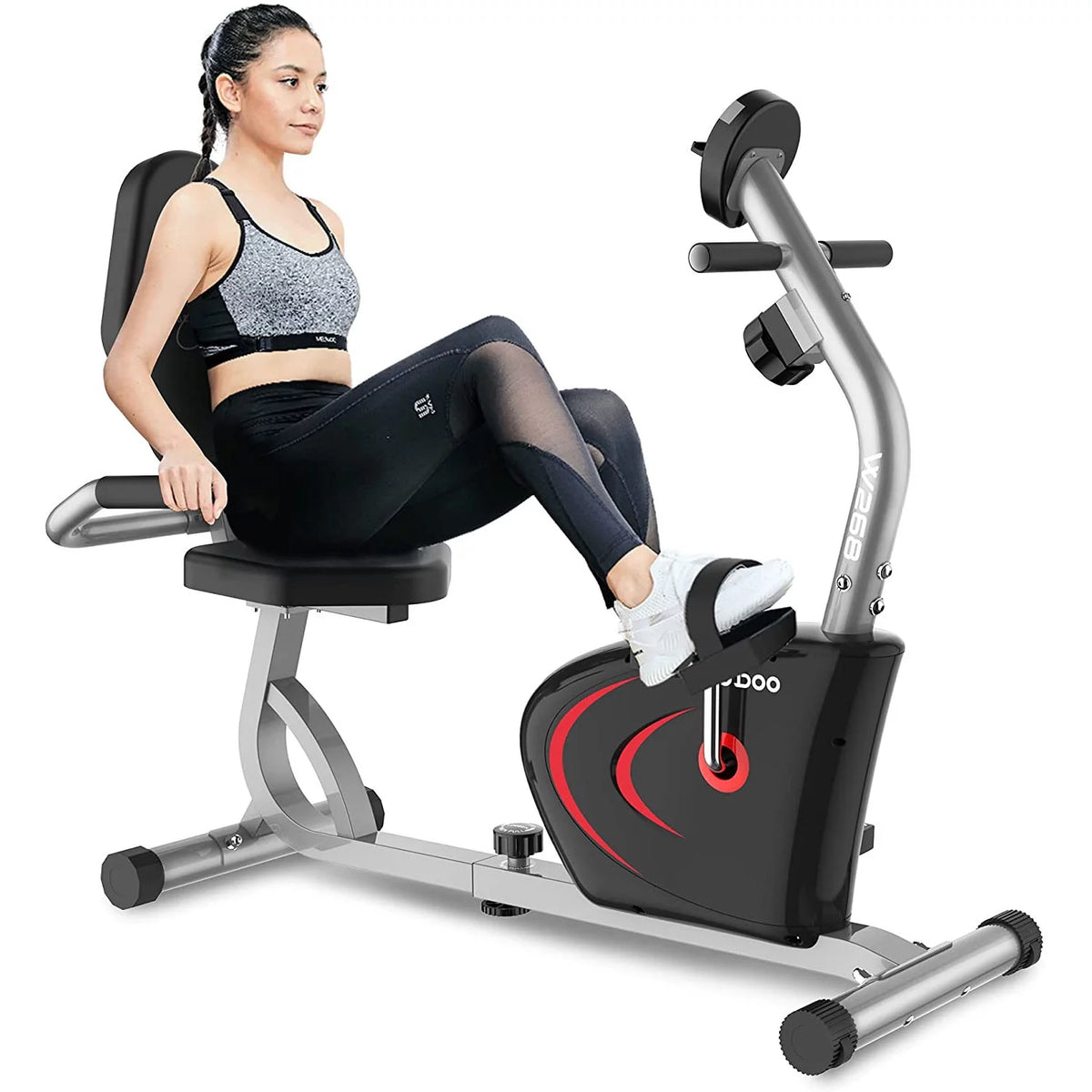 Magnetic Recumbent Exercise Bike 330lbs Blue H5305