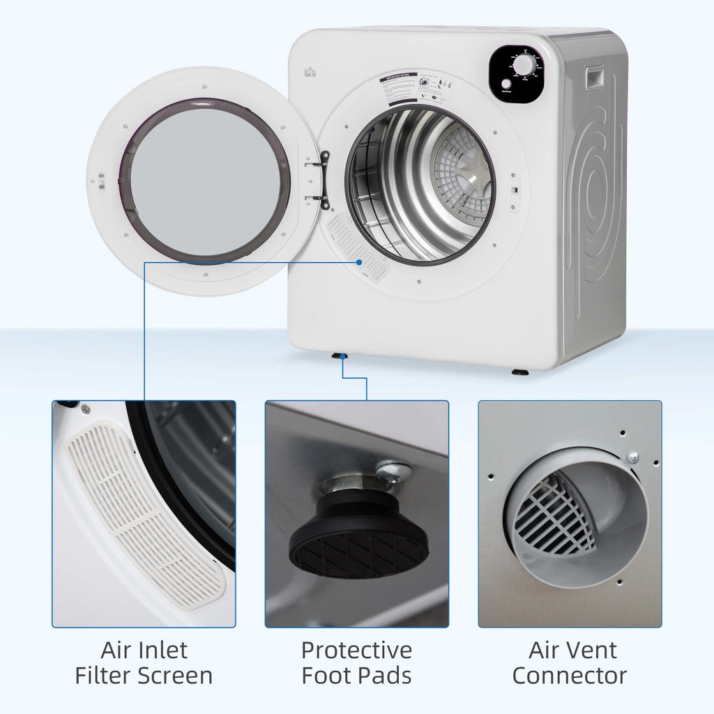 1300W 3.22 Cu. Ft. Electric Portable Laundry Dryer, White M6346