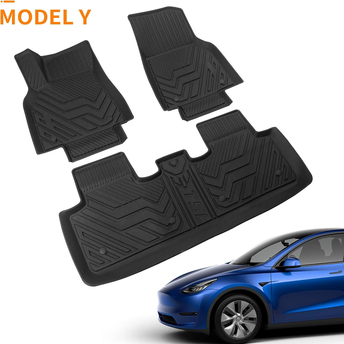 Tesla Model Y Trunk Mats Cargo Liners Floor Mats All Weather F95310