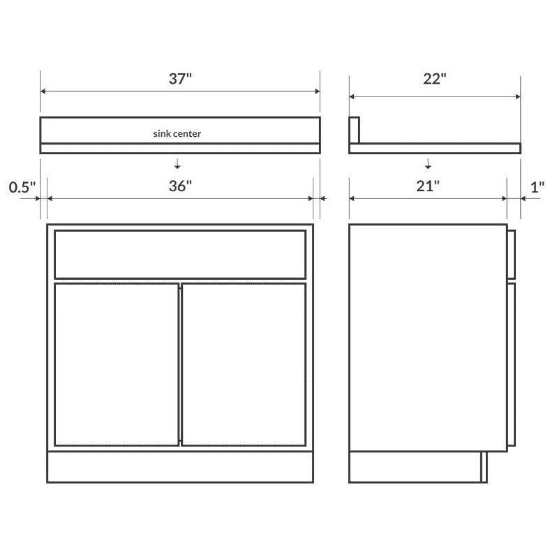 Blue 37W 22D 4 in. Single Vanity Top with Backsplash G679794