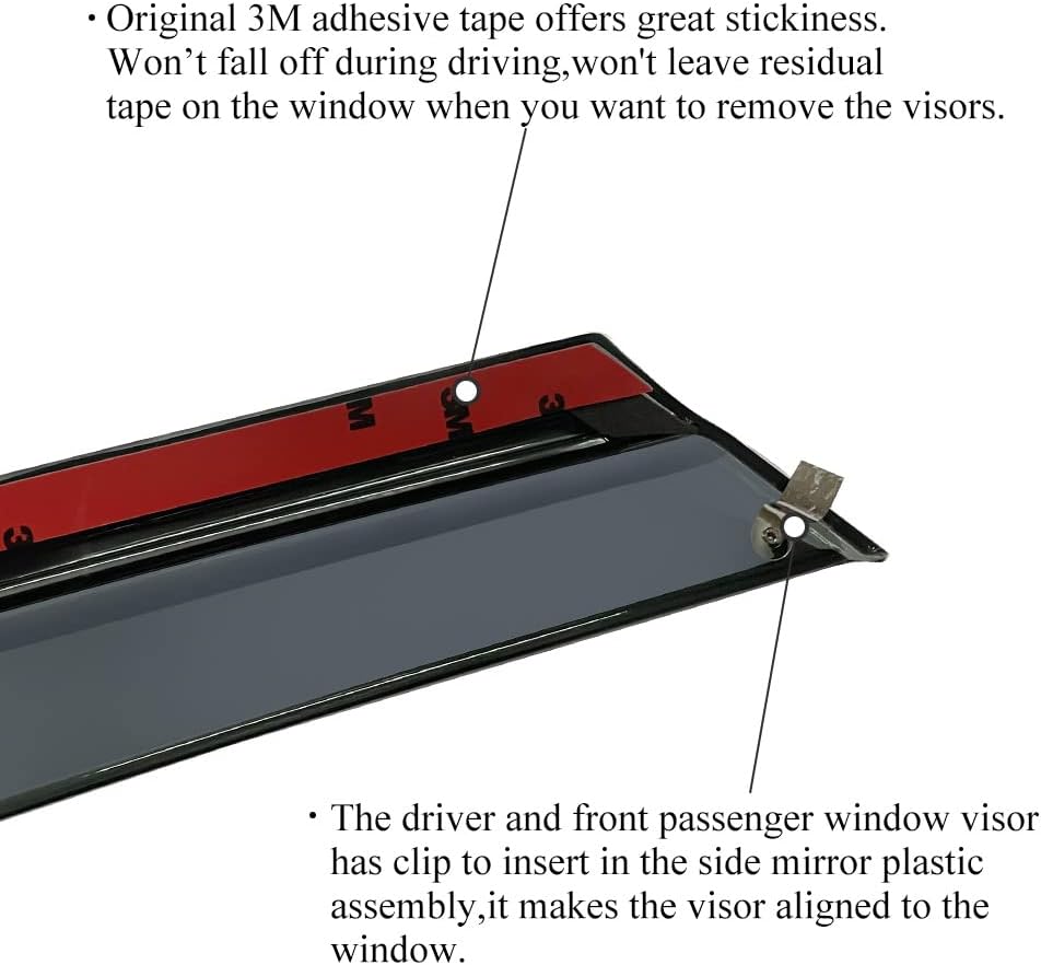 Smoke Gray Polycarbonate Window Deflector with Stainless Steel Trim Pack of 2 M50881
