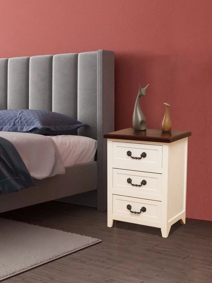 White Wood Nightstand X527