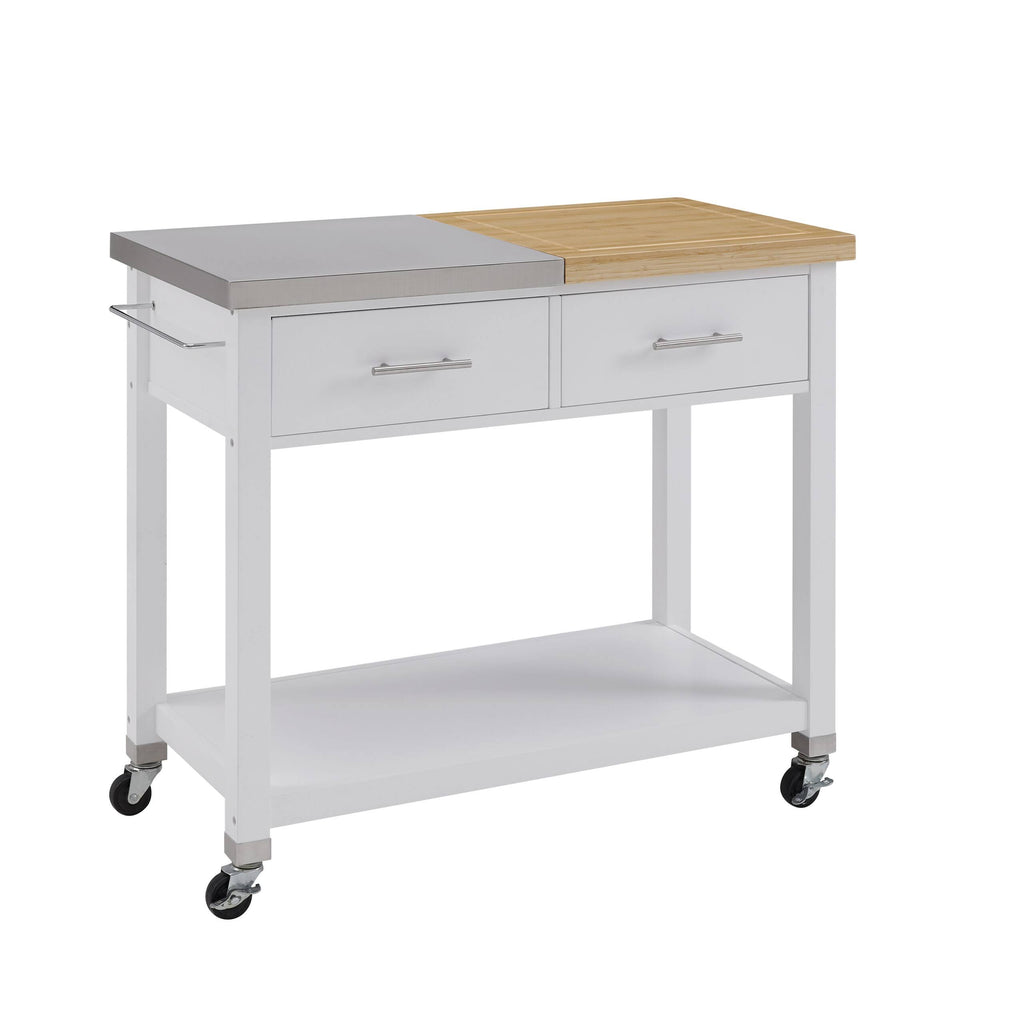 White Kitchen Cart J559