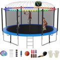 16FT Outdoor Trampoline with Basketball Hoop and Ladder A8390