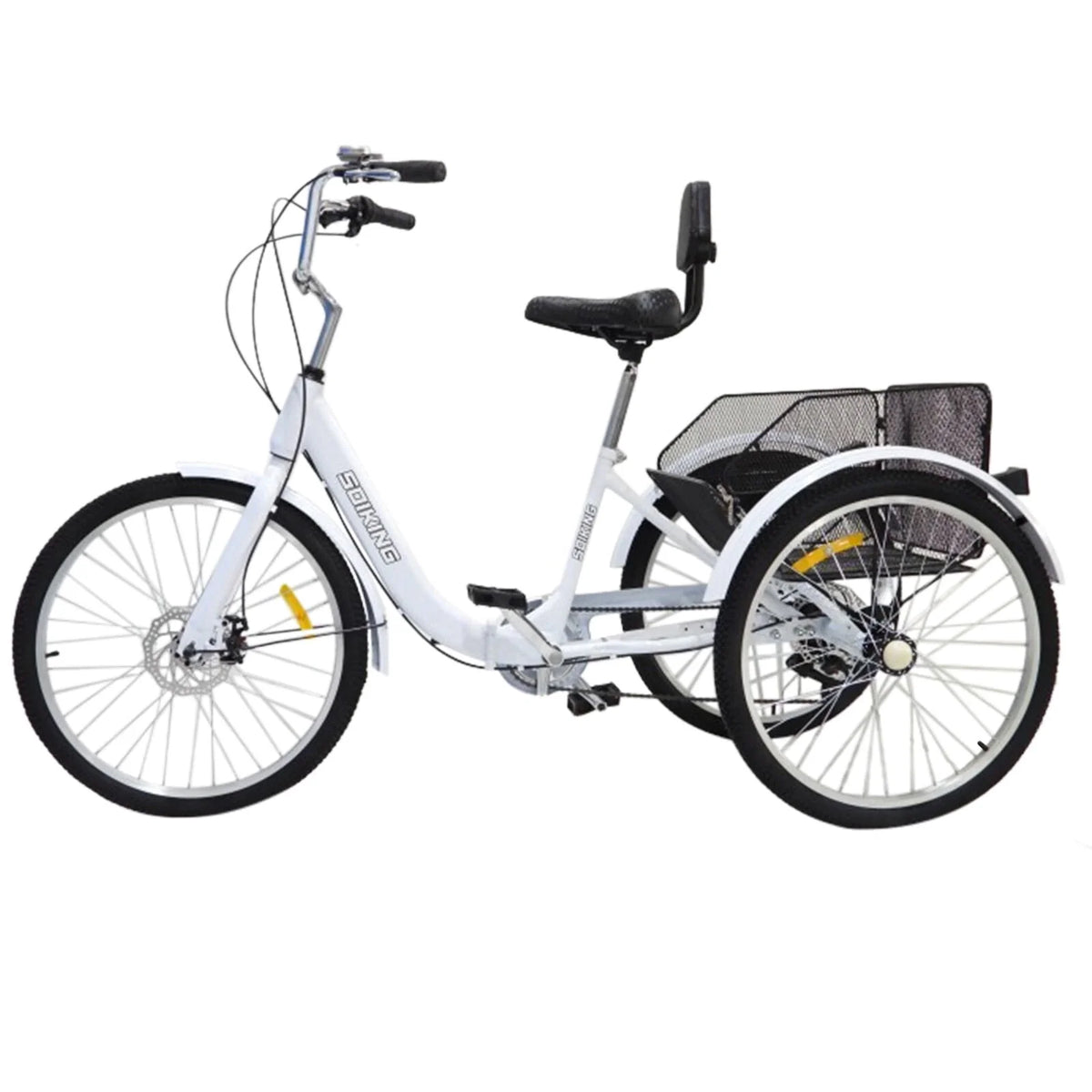 24-Inch 7-Speed Foldable Tricycle Cruiser Bike with Basket K425