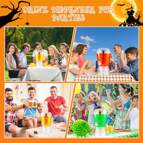 2 Pieces 6.8 L Acrylic Beverage Dispenser with Ice Core and Spigot A5698