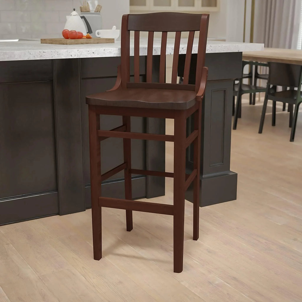 Walnut Wood Barstool U2919