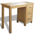 Solid Oak Wood Desk with 3 Drawers U11774