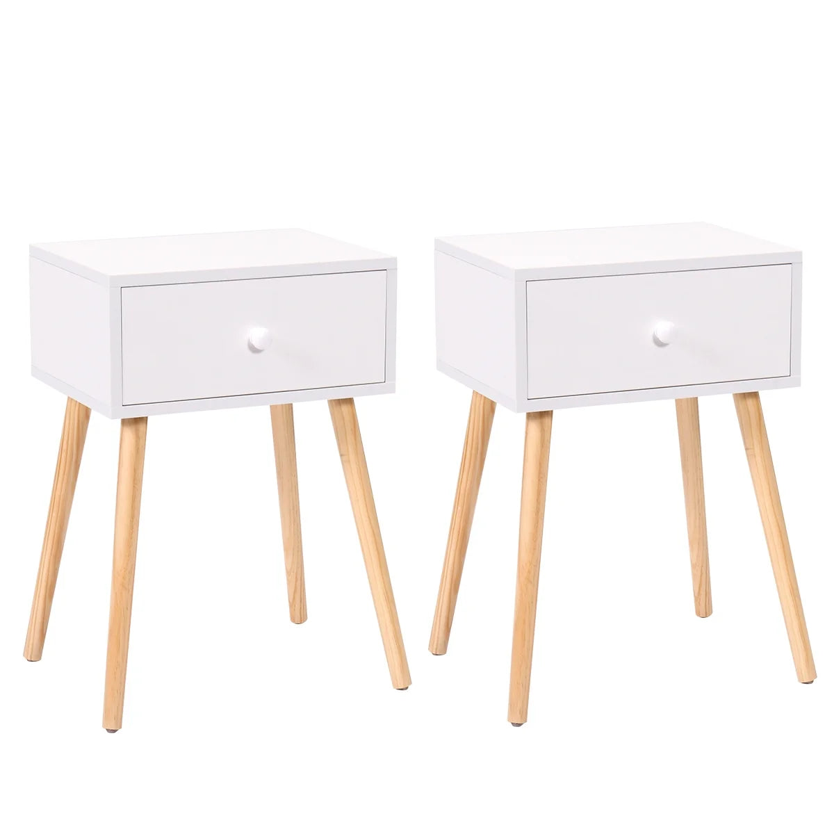 Set of 2 Wood Nightstand with Storage Drawer F356735