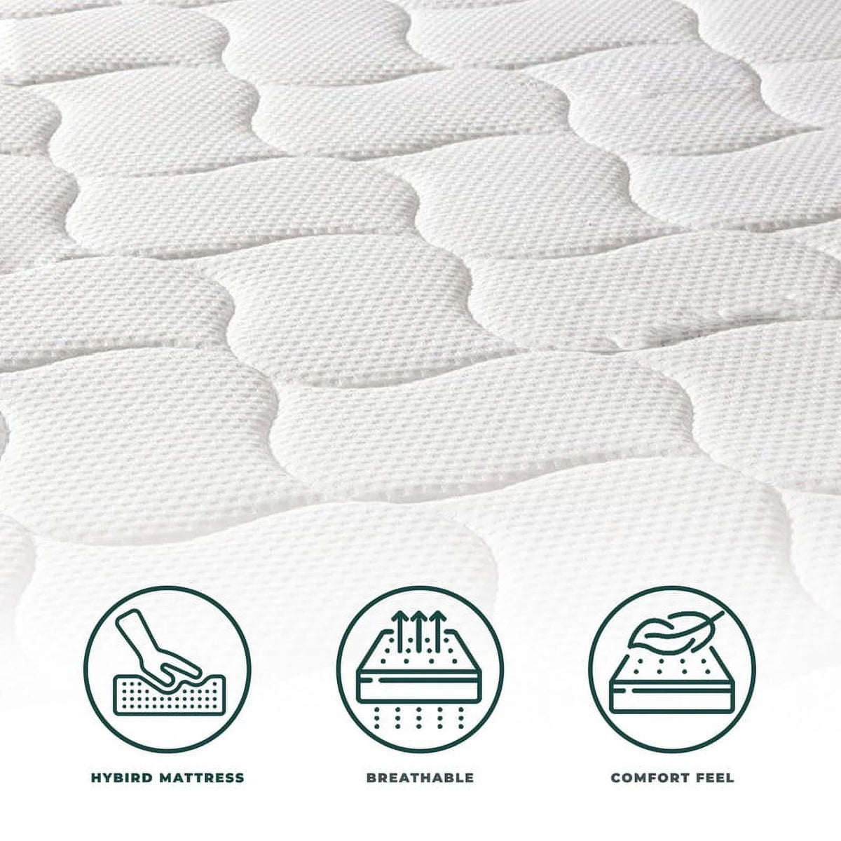 8 Inch Comfort Foam & Spring Hybrid Queen Mattress I30760