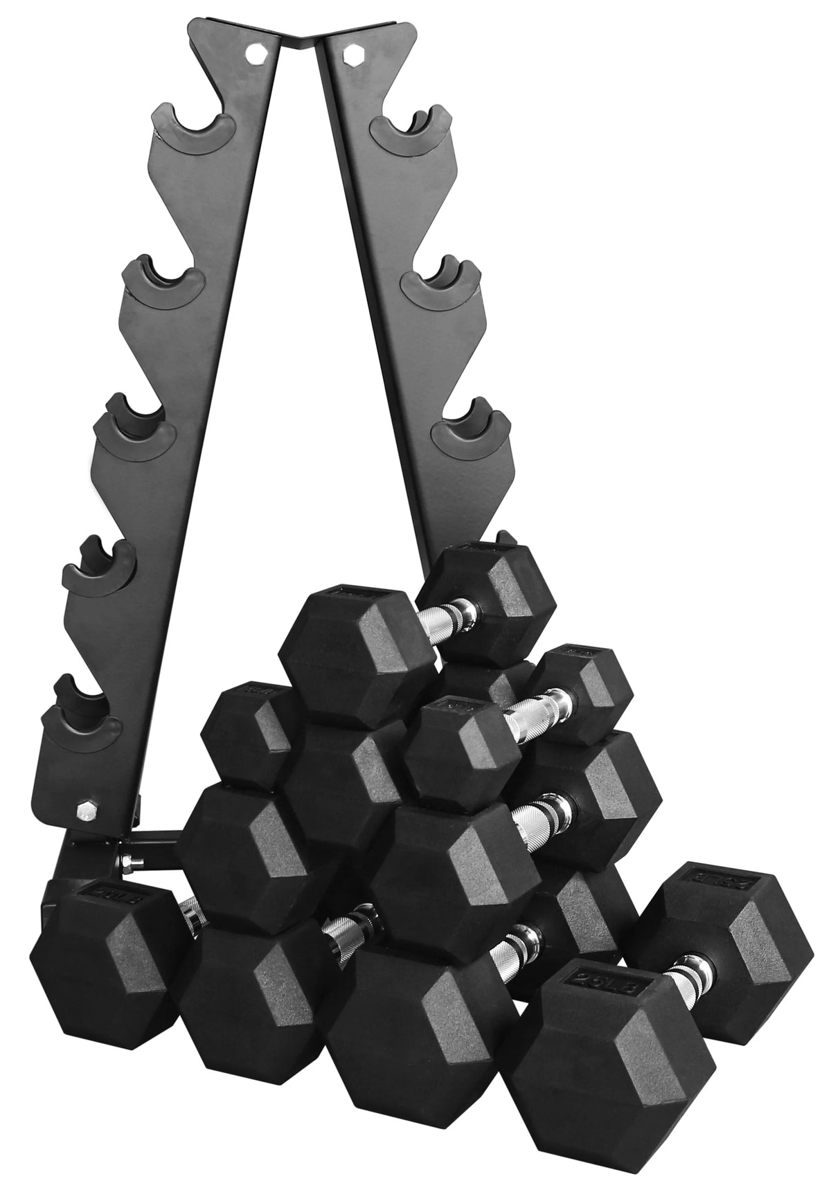 150LB Coated Hex Dumbbell Weight Set and Storage Rack R226