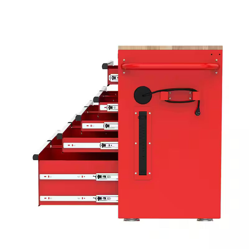 46 in. W Gloss Red Mobile Workbench Cabinet E80396