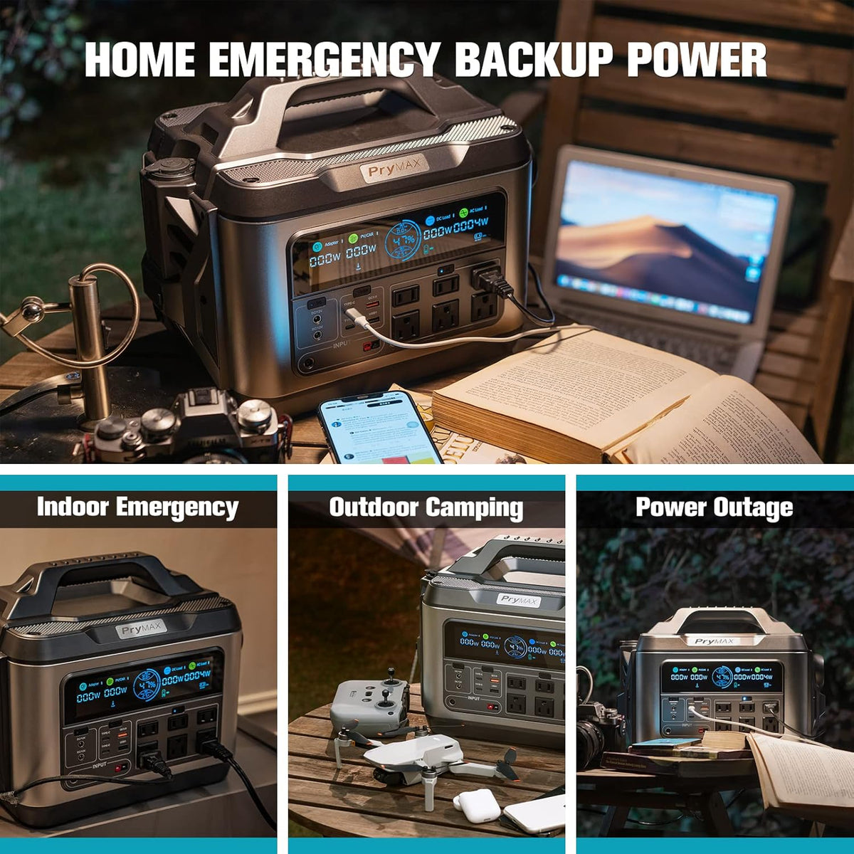 Portable Power Station 1200W 1110WH Solar Generator X3833