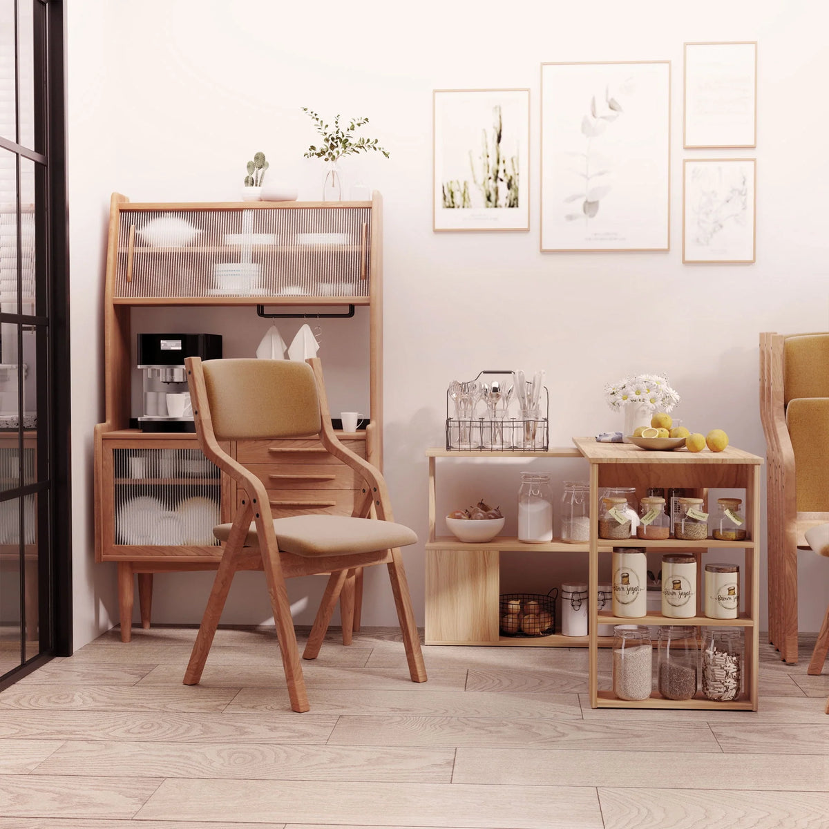 L Shaped Rotating Corner Desk with Bookshelves J622265