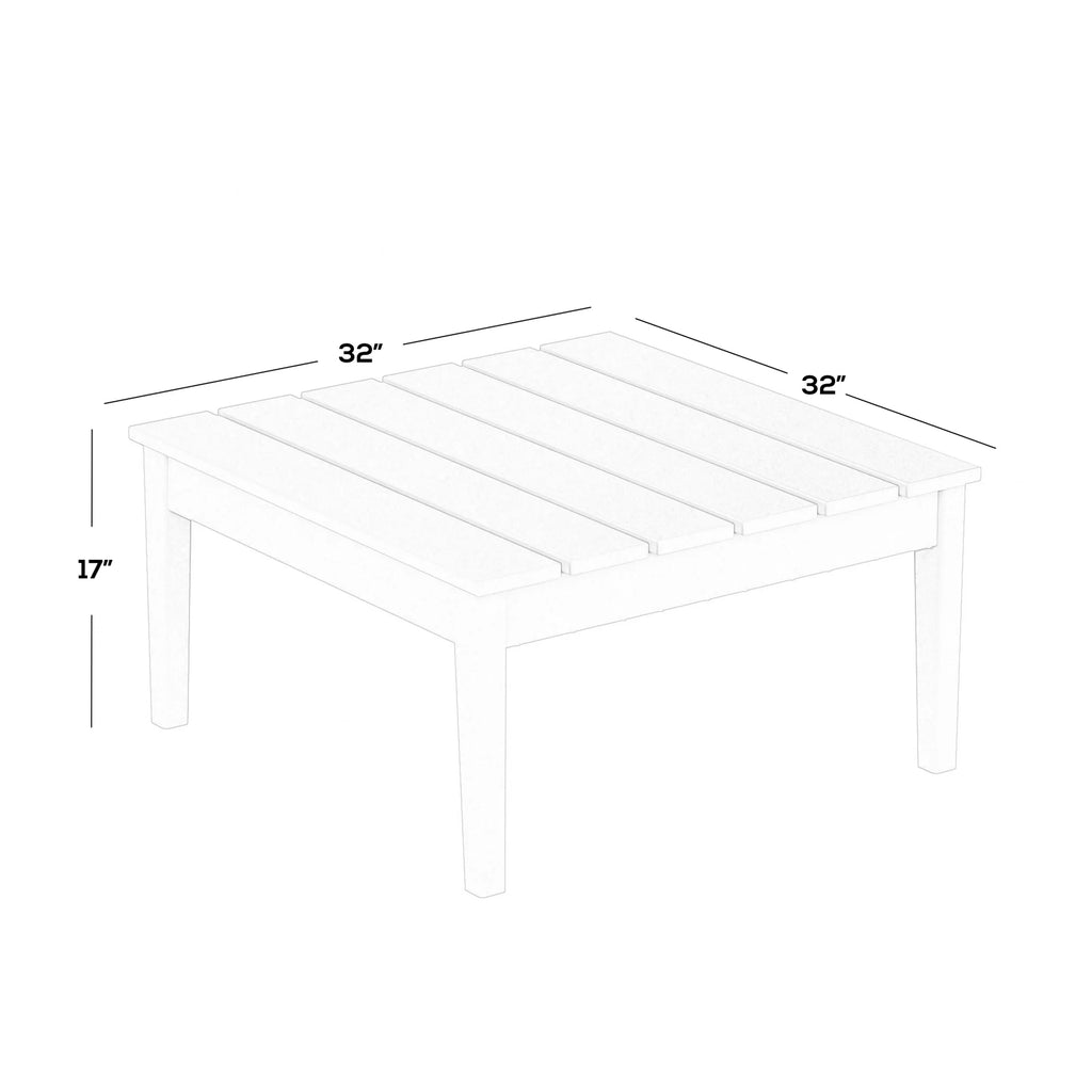 Black All Weather Poly Lumber Outdoor Coffee Table A210