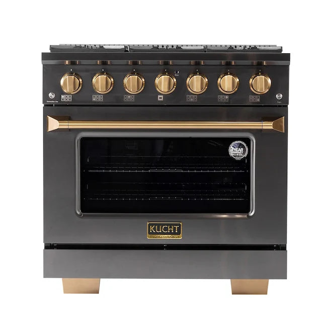 36 5.2 cu. ft. Propane Gas Range in Titanium Stainless Steel P599