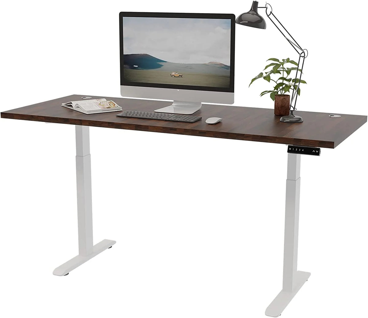 Dual Motor Height Adjustable Desk with White Frame F12629