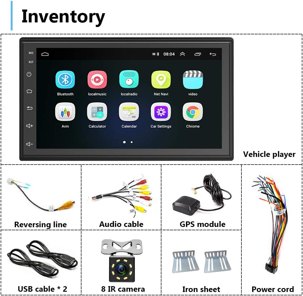 Double Din Touch Screen Car Stereo with Backup Camera O483