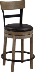 Light Brown 29 Inch Swivel Barstool Set of 1 I977144
