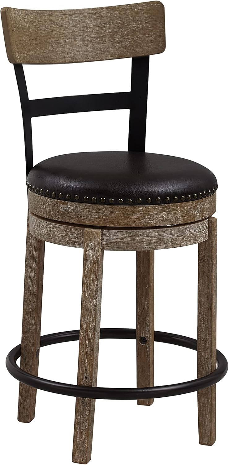 Light Brown 29 Inch Swivel Barstool Set of 1 I977144