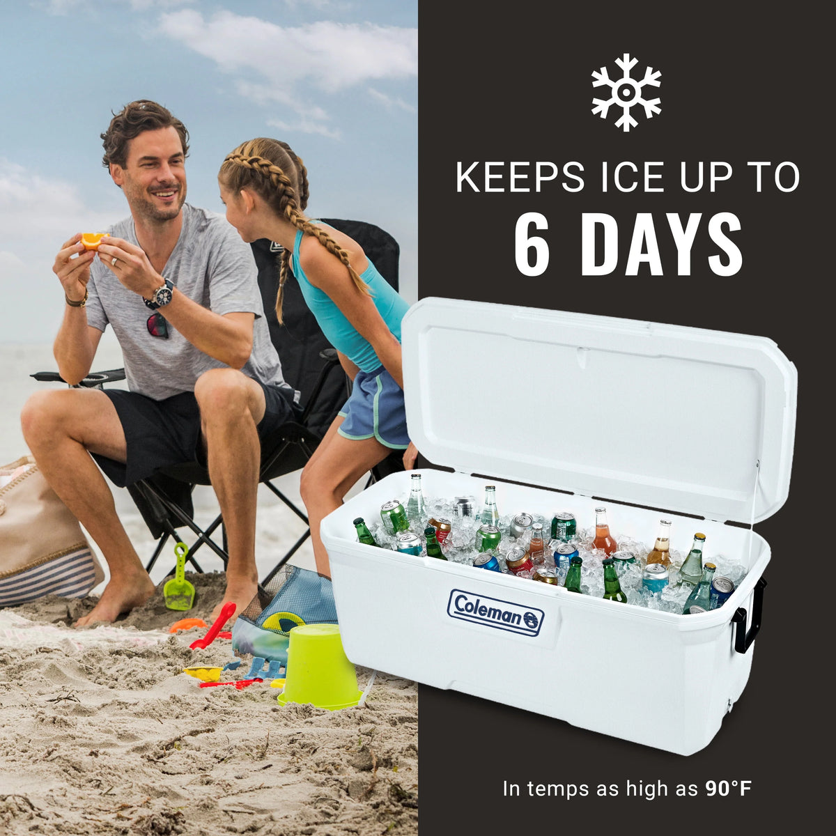 White Hard Sided Ice Chest Cooler A1050