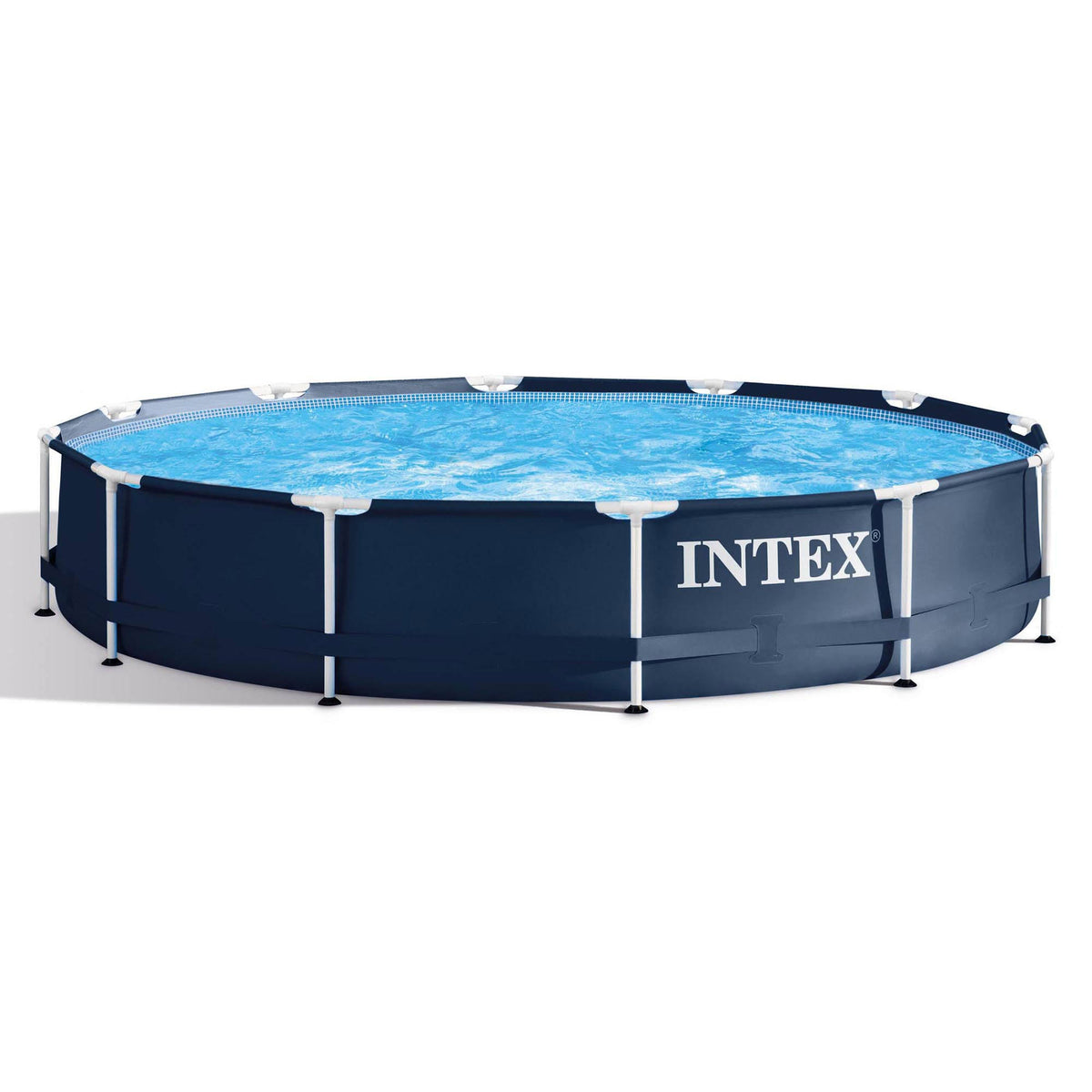 12 Foot Round Metal Frame Above Ground Swimming Pool with Filter Pump X27219