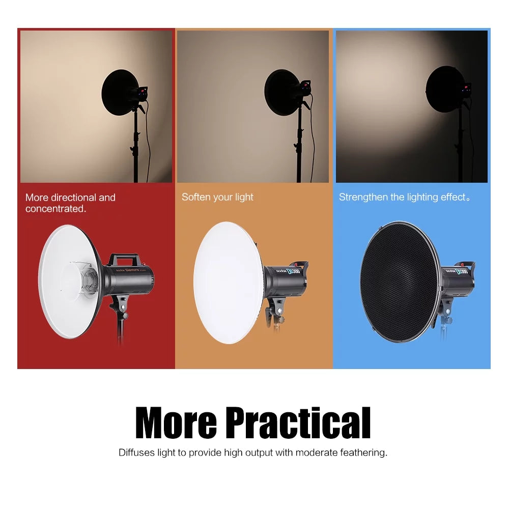 41cm Speedlite Strobe Diffuser Beauty Dish Lampshade with Reflector Honeycomb Soft Cloth L474079