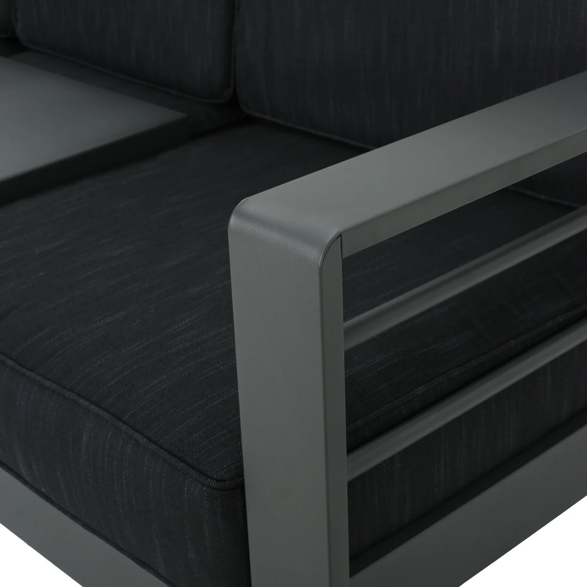 3 Seater Aluminum Loveseat Sofa with Tray L724295