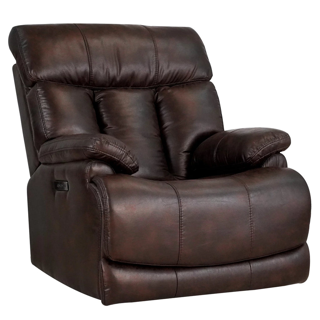 Chocolate Brown Leather Power Recliner D6176