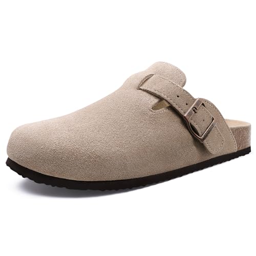 Suede Clogs with Cork Footbed Z96738