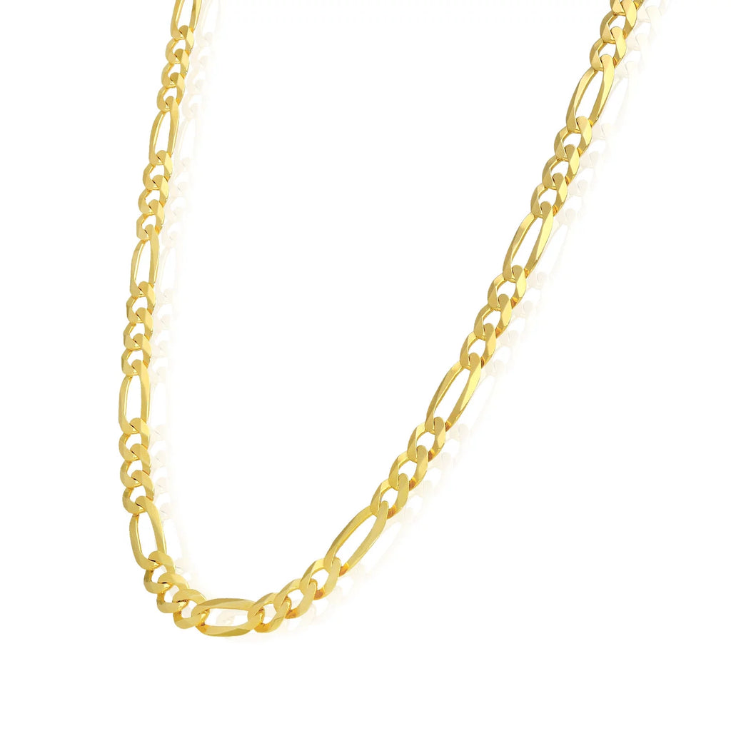 18K Gold Over Sterling Silver 6mm Figaro Chain Necklace R2778
