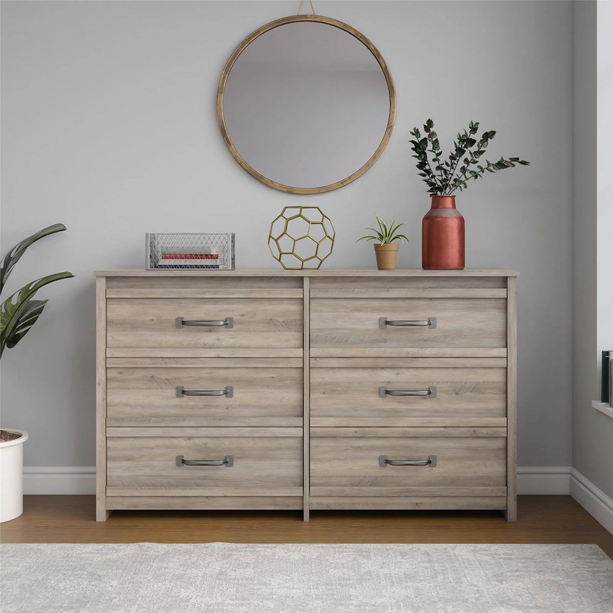 6 Drawer Ivory Oak Dresser B946