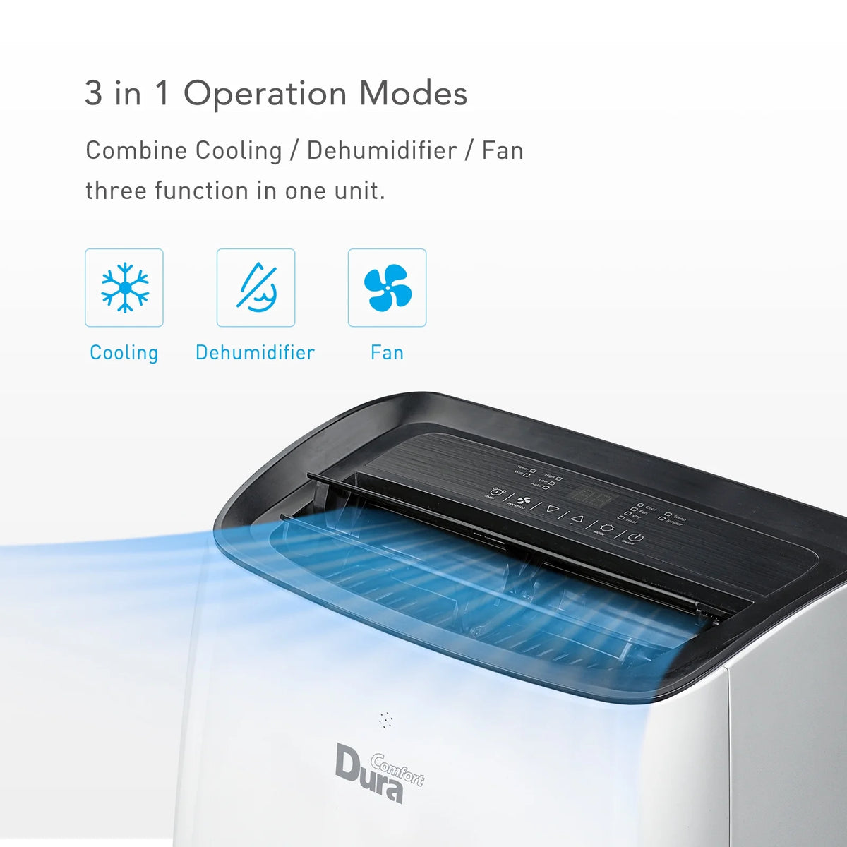Portable Air Conditioner Dehumidifier and Fan 8150BTU White Black T344800