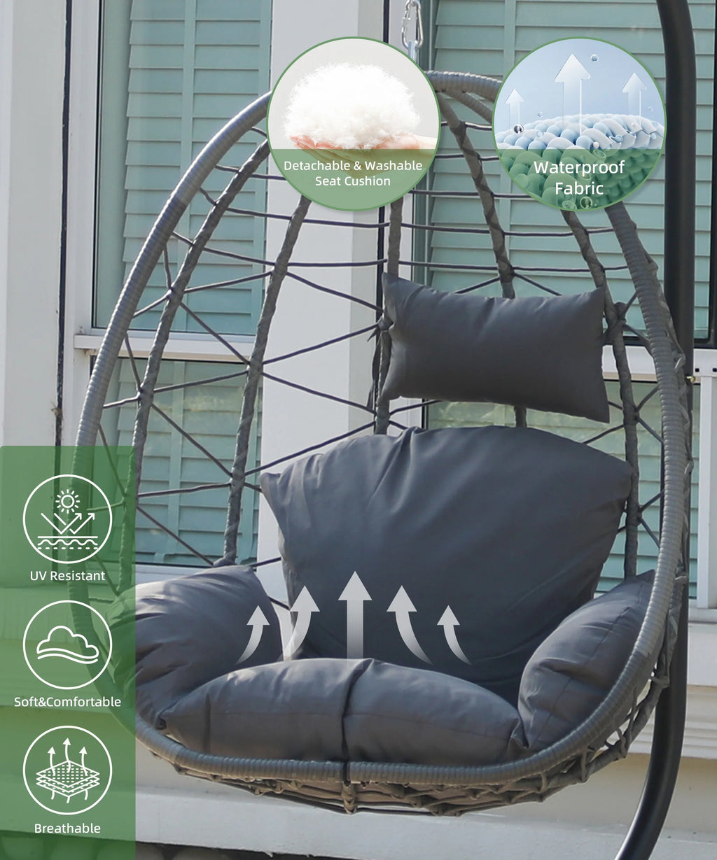 Indoor Outdoor Egg Swing Chair with Soft Cushion B7266