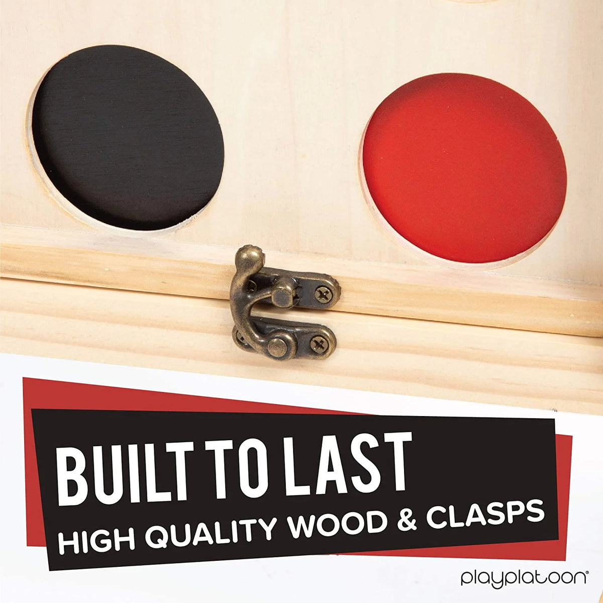 Wooden 4 in a Row Game with Coins, Case and Rules K1476