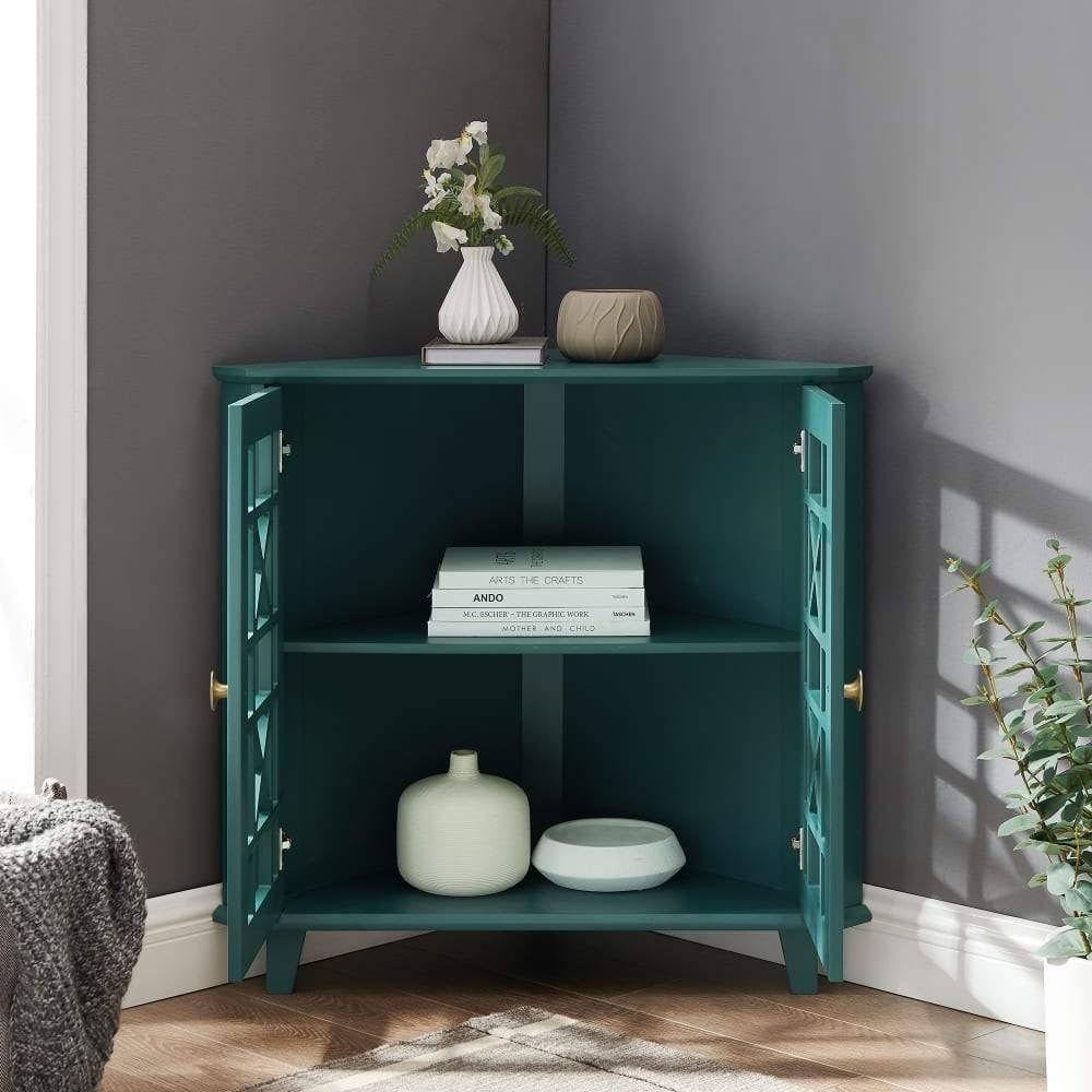 Black Corner Accent Cabinet R40017