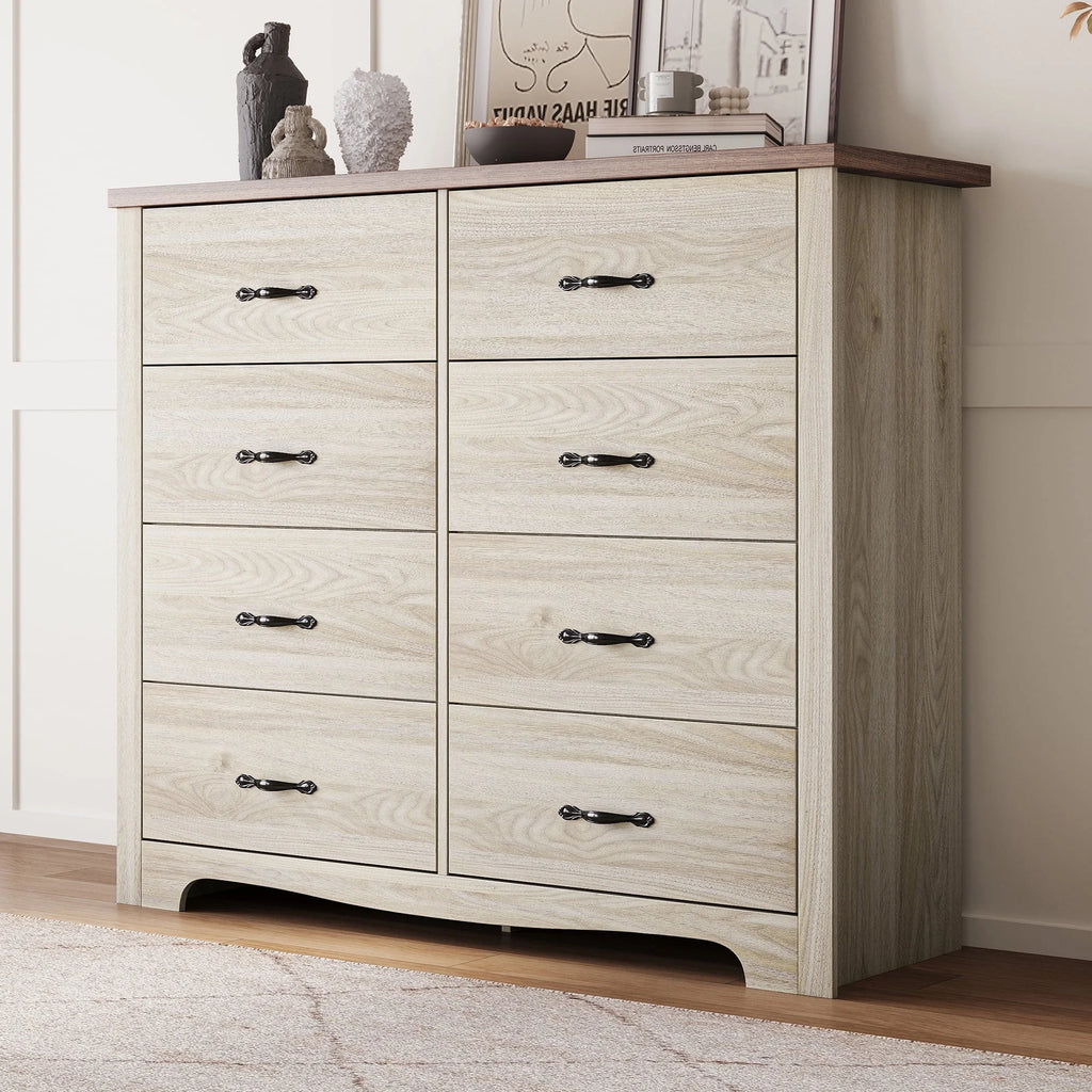 Black 8 Drawer Wood Dresser Q6982