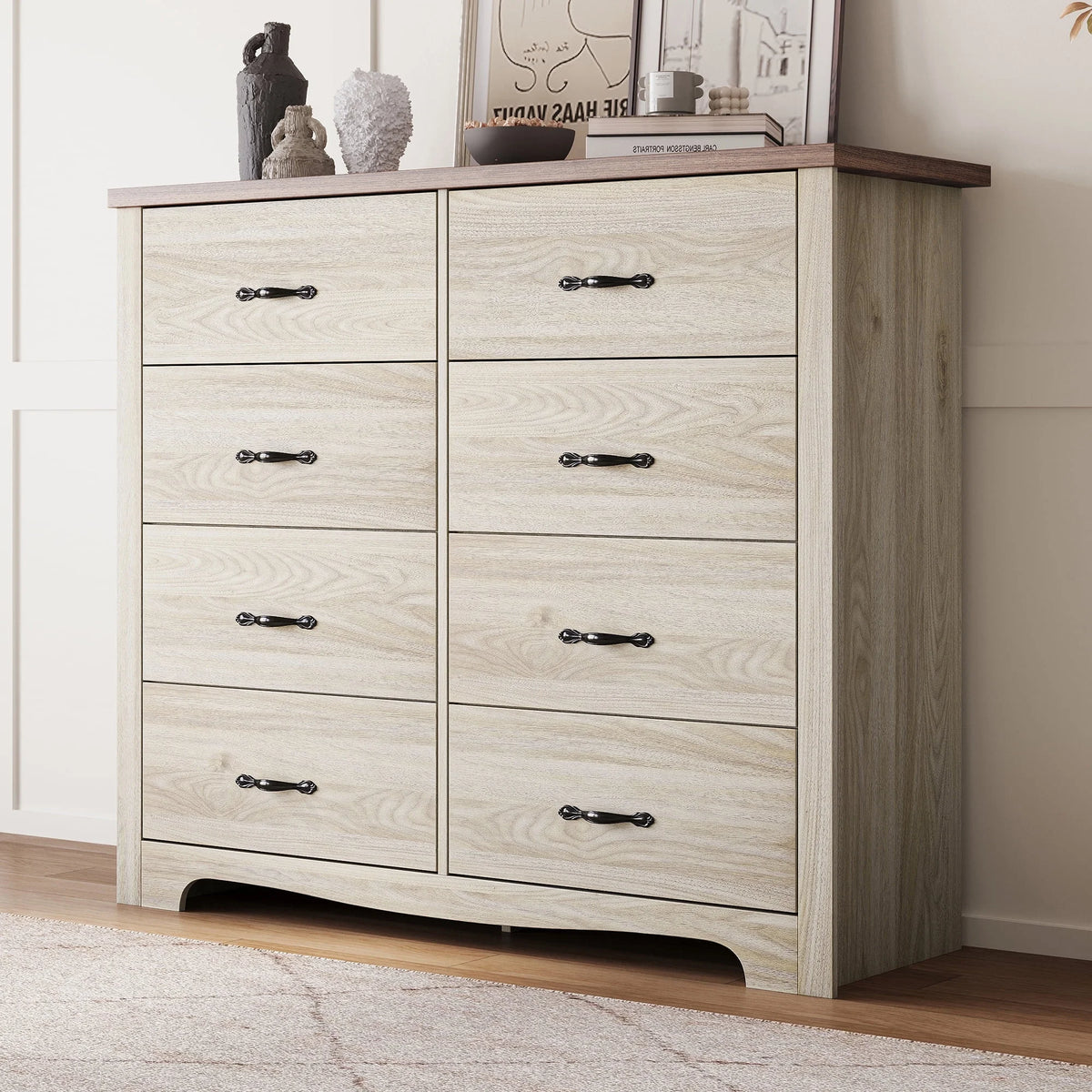 Black 8 Drawer Wood Dresser Q6982