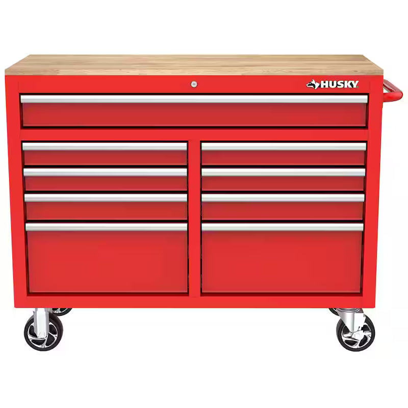 46 in. W Gloss Red Mobile Workbench Cabinet E80396