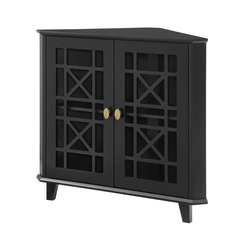 Black Corner Accent Cabinet R40017